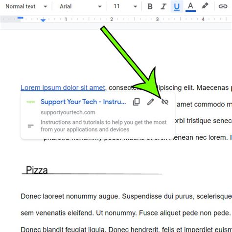 how to remove link from text google docs