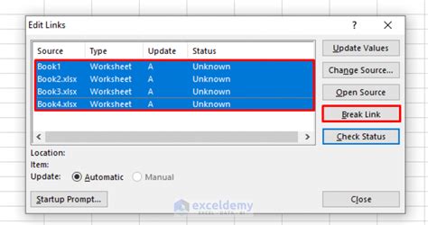 how to remove links in excel worksheet