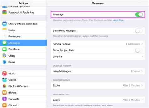 how to remove messages from going to my ipad