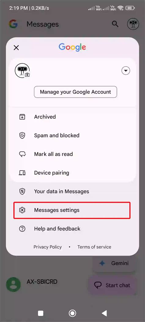 how to remove messages from google pay