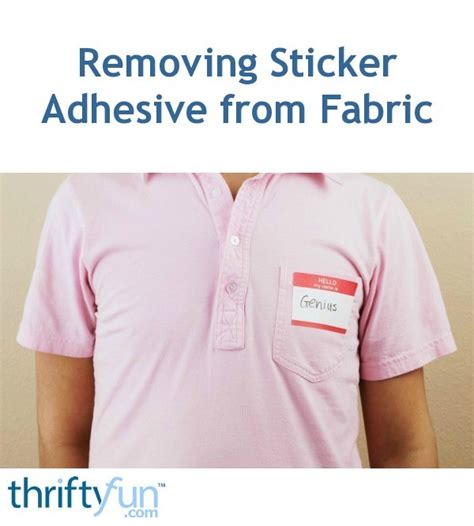 how to remove name tag glue from fabric