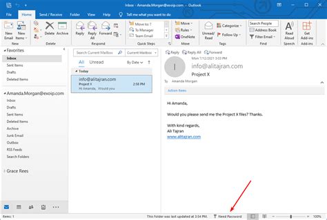 how to remove need password error message in outlook