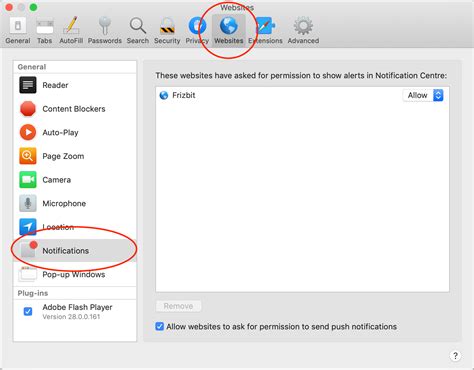 how to remove notifications from websites on safari