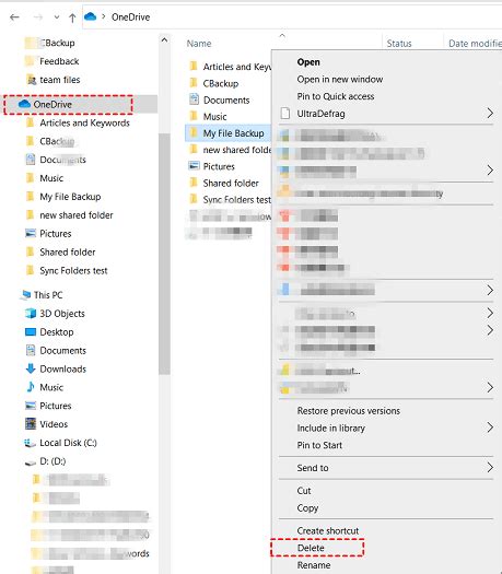 how to remove onedrive folder from pc without deleting from cloud