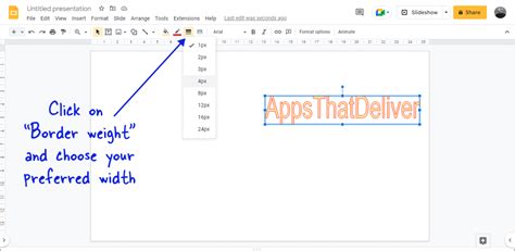 how to remove outline on google slides