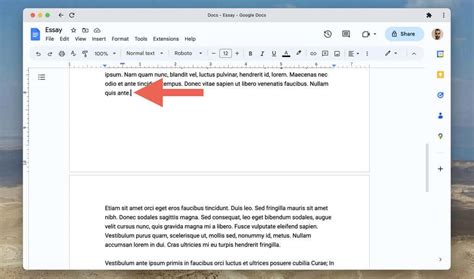 how to remove page break in google docs ipad