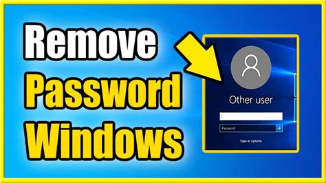 how to remove password from login screen windows 10