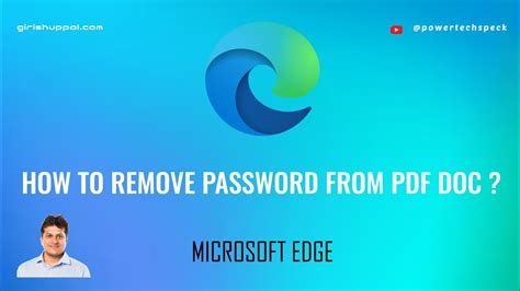 how to remove password from pdf microsoft edge