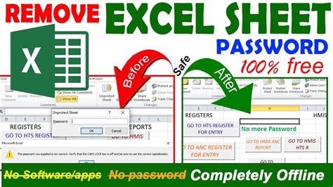 how to remove password in excel sheet