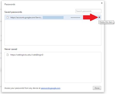 how to remove passwords from chrome browser