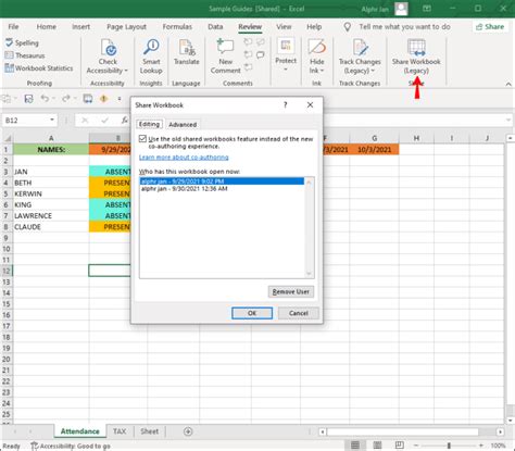 how to remove permissions on excel spreadsheet