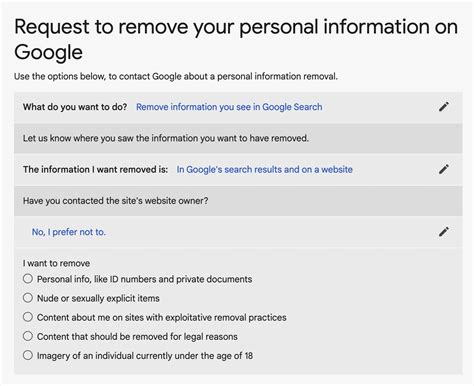 how to remove personal information from google search