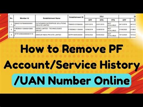 how to remove pf from account