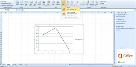 how to remove plot area in excel