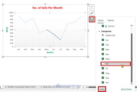 how to remove points in excel graph