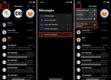 how to remove recently deleted messages on iphone