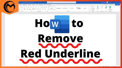 how to remove red line under text in word