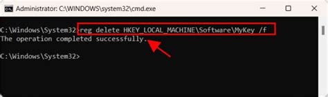 how to remove registry keys from command line
