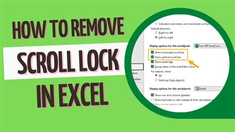 how to remove scroll lock in excel laptop