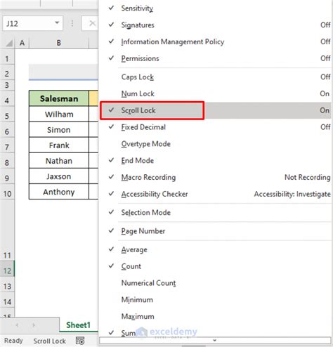 how to remove scroll lock in excel worksheet