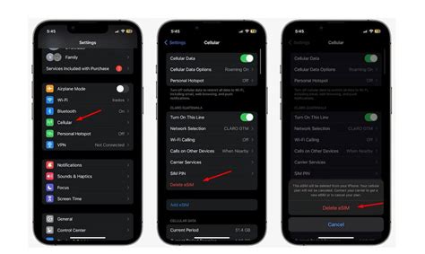 how to remove secondary esim from iphone 16 pro
