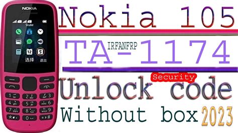 how to remove security code from nokia ta-1174