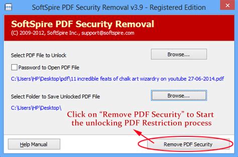 how to remove security settings from pdf