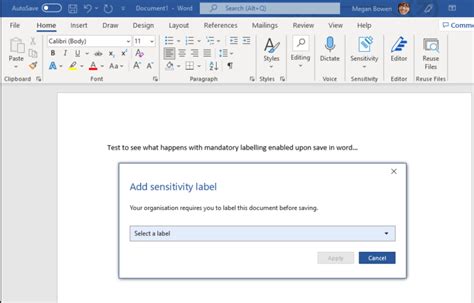 how to remove sensitivity in word