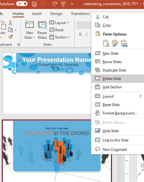 how to remove slide outline in powerpoint