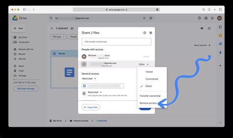 how to remove someone from all shared google docs