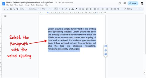 how to remove space between words in google docs