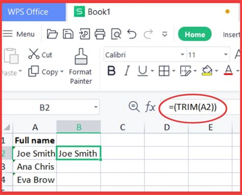 how to remove spaces in excel before text using formula