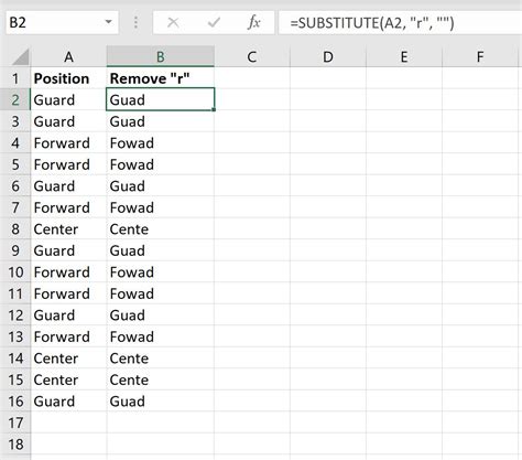 how to remove specific letters from a cell in excel