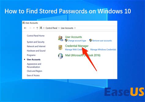 how to remove stored passwords in windows 10