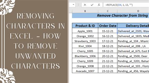 how to remove symbols from a cell in excel