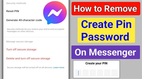 how to remove sync password in messenger