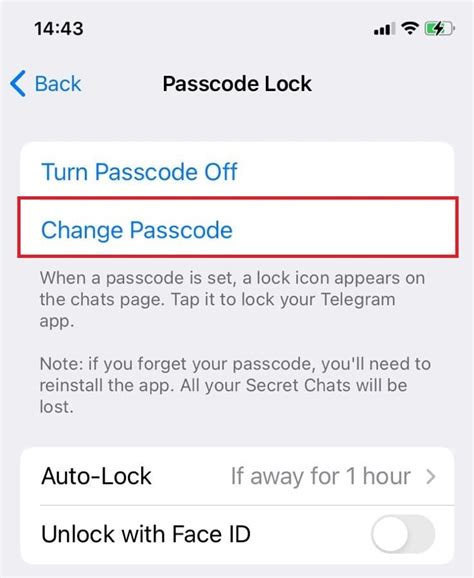 how to remove telegram passcode on iphone
