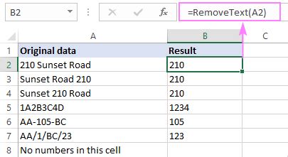 how to remove text after number in excel