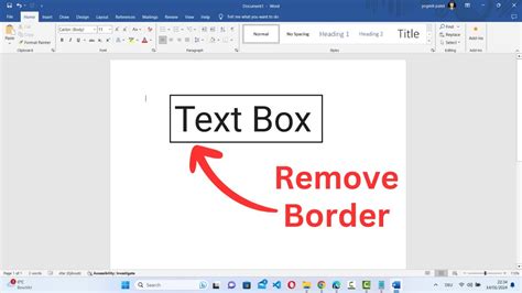 how to remove text border in word