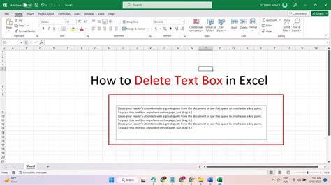 how to remove text box line in excel