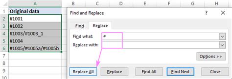 how to remove text from a series of cells in excel