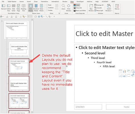 how to remove text from master slide in powerpoint