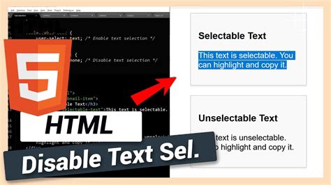 how to remove text selection in html