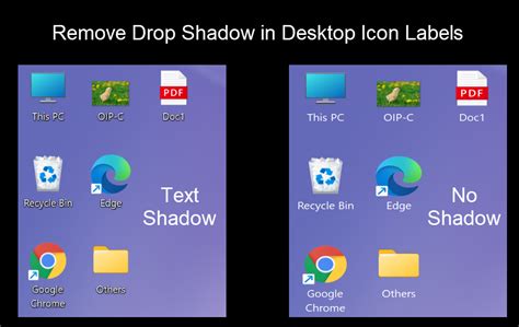 how to remove the drop shadow from desktop icons in windows 11