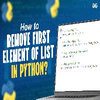 How To Remove The First Element In List Python