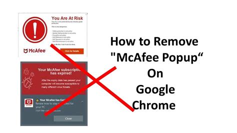 how to remove the mcafee popup