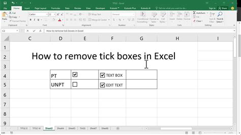 How To Remove Tick Boxes From Excel