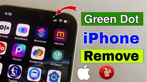 how to remove tiny green dot on iphone screen