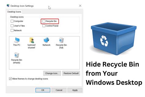 how to remove trash bin from desktop win 11