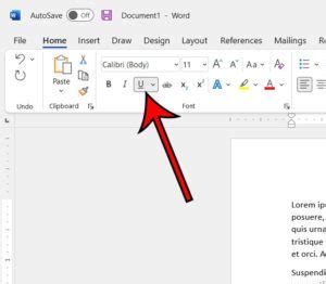 how to remove underline color in word